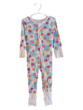 Bamboo Daddy's Girl Flower Checked 70s Romper Sleeper Fathers Day Outfit 18m
